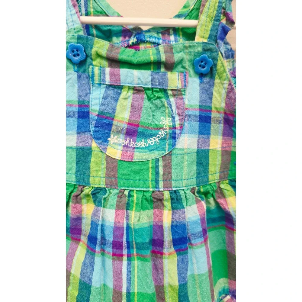 OshKosh B'gosh Baby Girls 6M Plaid Ruffle Jumper Dress